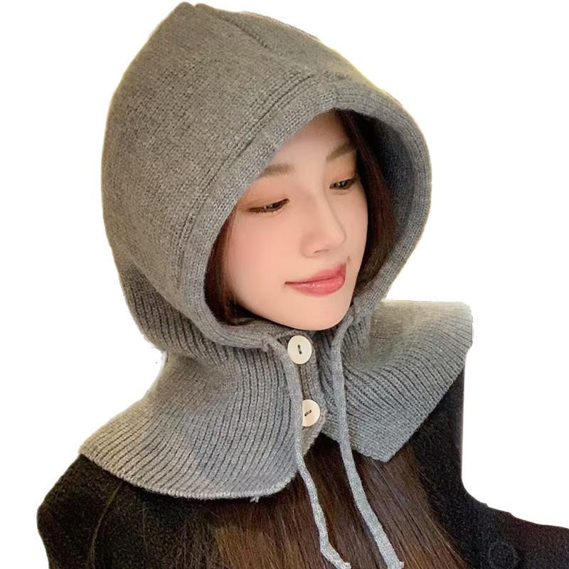 Korean Fashion Knit Balaclava: Warm, Ear-Protecting Hat & Scarf for Couples