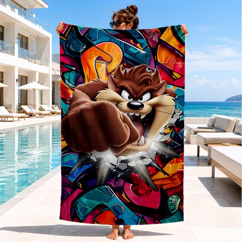 Tazmanian Devil's Fury Beach Towel, Super Soft Microfiber, Perfect Gift for Her/Him, Birthday, for Pool, Beach, Travel, Decor Beach Party
