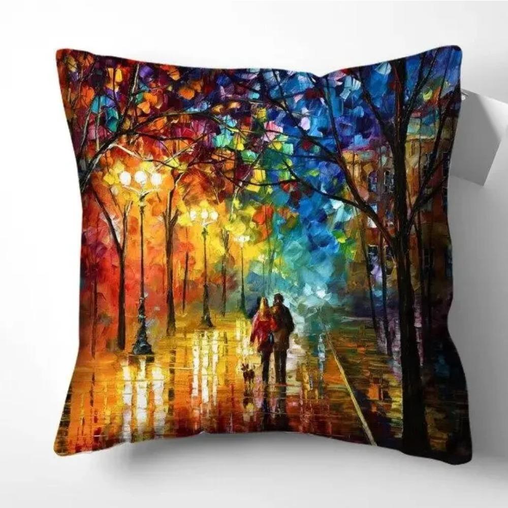 Housses De Coussin Avec Peinture Artistique, Taies D'oreiller, Décoration Pour La Maison, Canapé, Salon