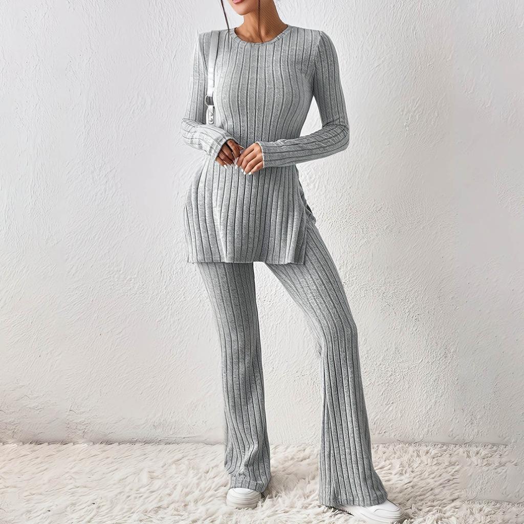Women's Solid Color Sexy Casual Slim New Fashion Feminine Suit Two-piece Set