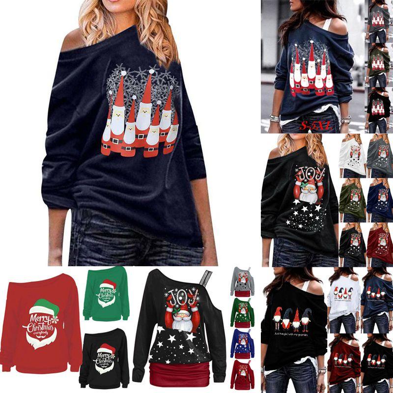 Stylish Women's Christmas Jumper Pullover Loose Fit Sweatshirt For Festive Seasons