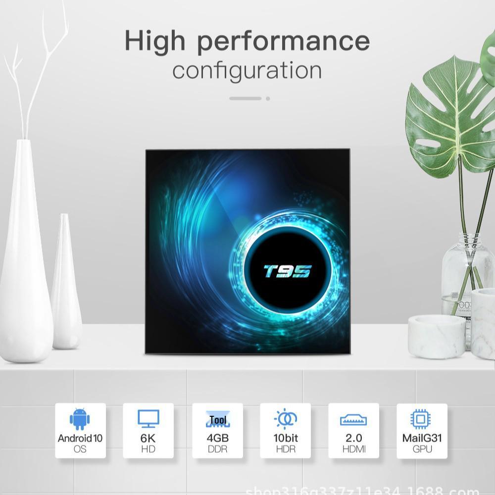 

Kua Jing T95 6K TV Box: Android 10, 4G/128G, Single Wi-Fi, Bluetooth EU Plug