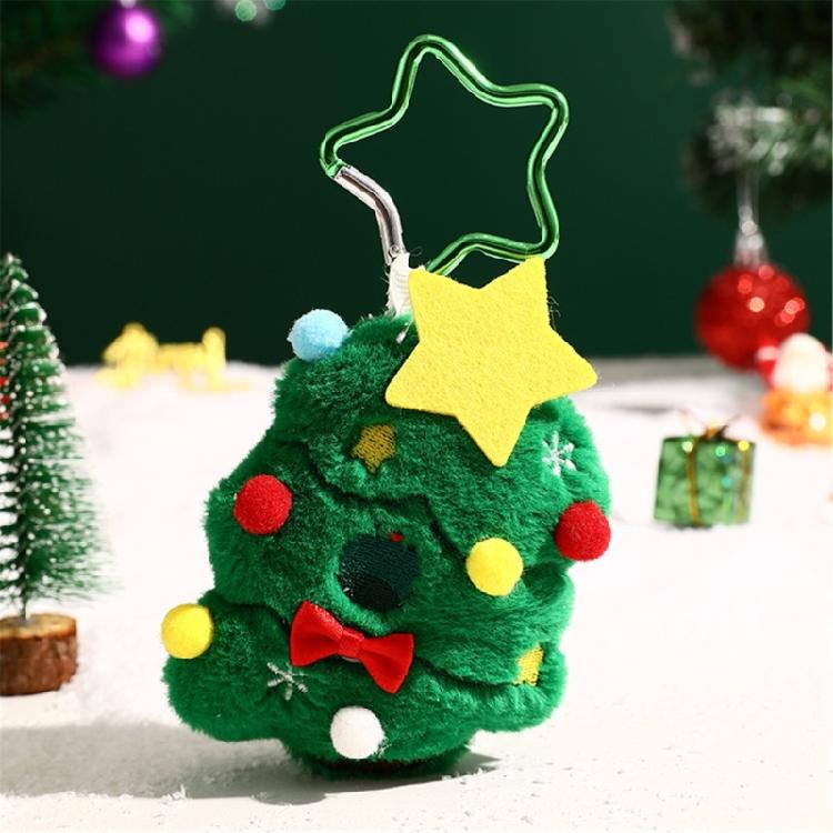 Lovely Santa Soft Plush Cartoon Christmas Tree Keychain for Bags and Keys Keyring Adorable Charm Birthday Gifts