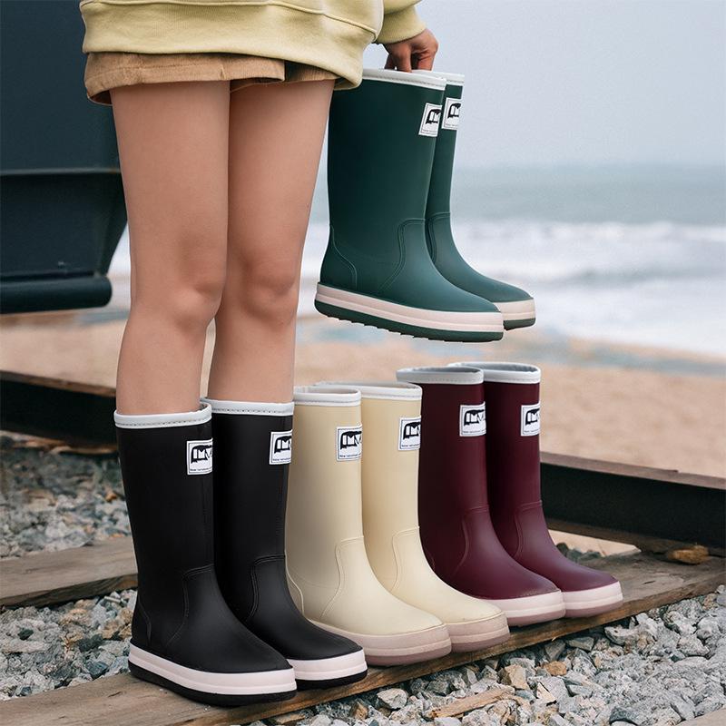 Wasserdichte Mid-Calf Anti-Rutsch Stiefel mit Kordelzug für Alle Jahreszeiten - Eltern-Kind-Stil Japanische Gummistiefel für Männer
