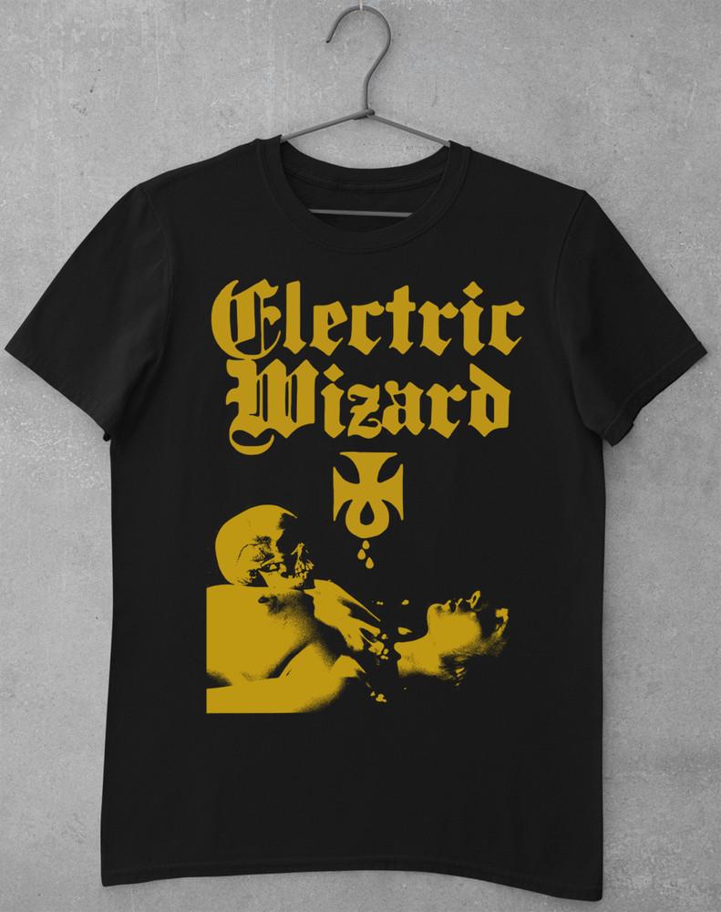

Electric Wizard Группа Тяжелый Хлопок Черная Полный Размер Мужская Женская Футболка 2XL
