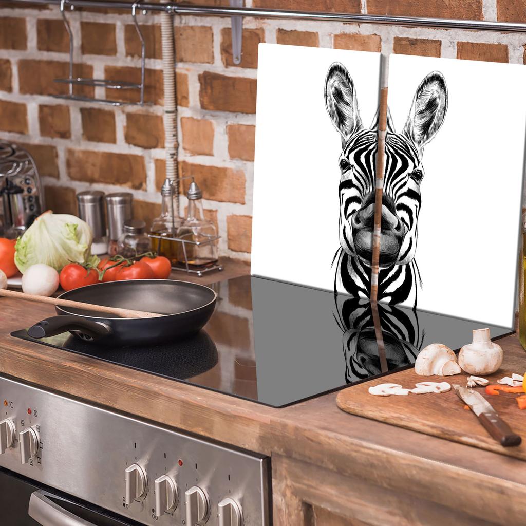 Szklana Deska Do Krojenia 2X 30X52 Zebra
