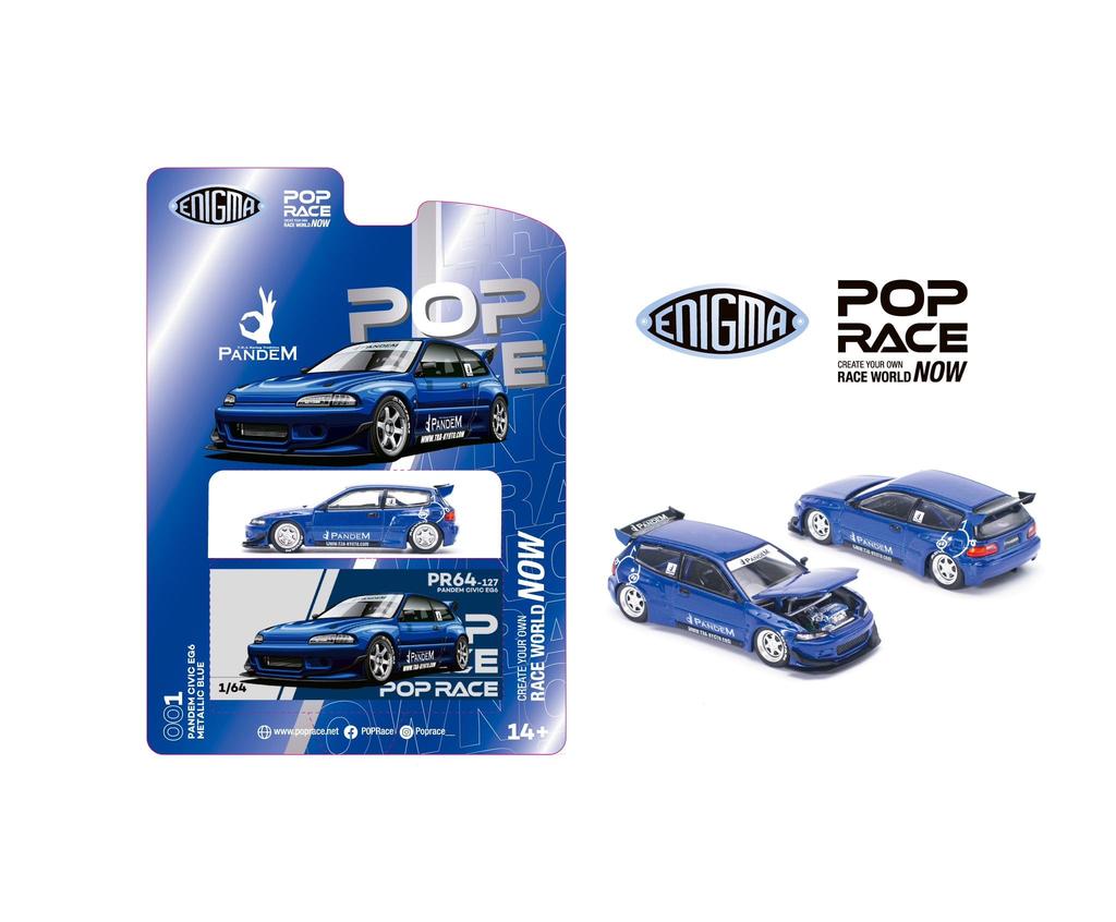 POP RACE X Enigma Pandem Civic EG6 Metallic Blue Finished Product PRE001 1/64 V1.5