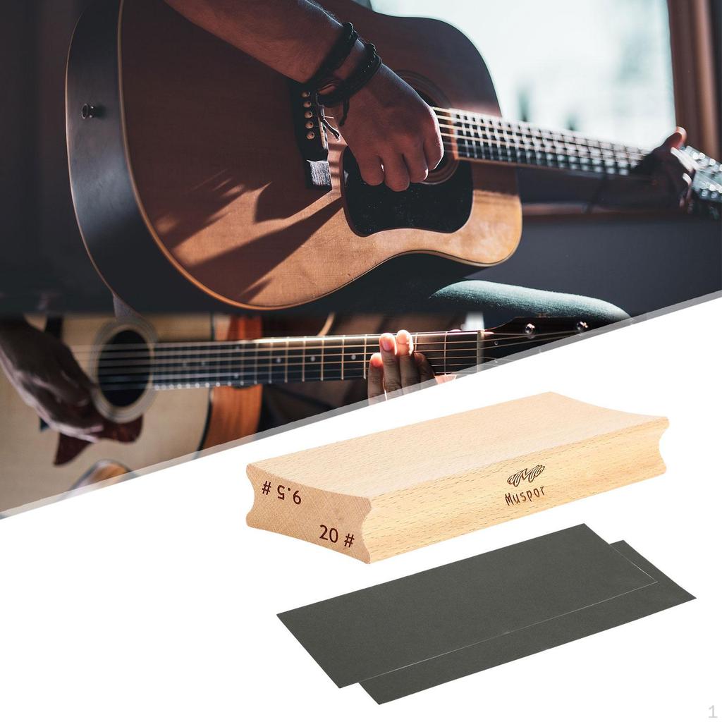 Radius-Schleifklotz mit 2 Schleifpapieren, Gitarrenbauerwerkzeug, für E-Gitarren