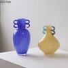 Candy Color Painted Glass Vase Modern Design Plant Pots Desk Decoration Flowers Arrangement Floral Vases Room Aesthetic Decor