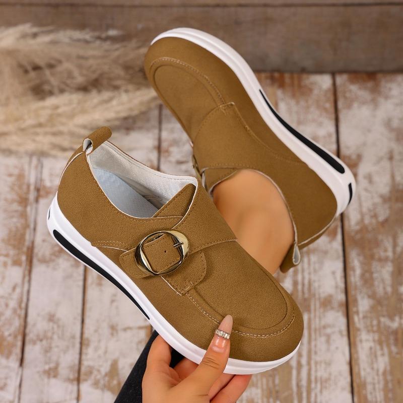 New Casual Round-toed Flat Wedge Heel Women's Shoes with A Shallow Opening and Large Size for Women