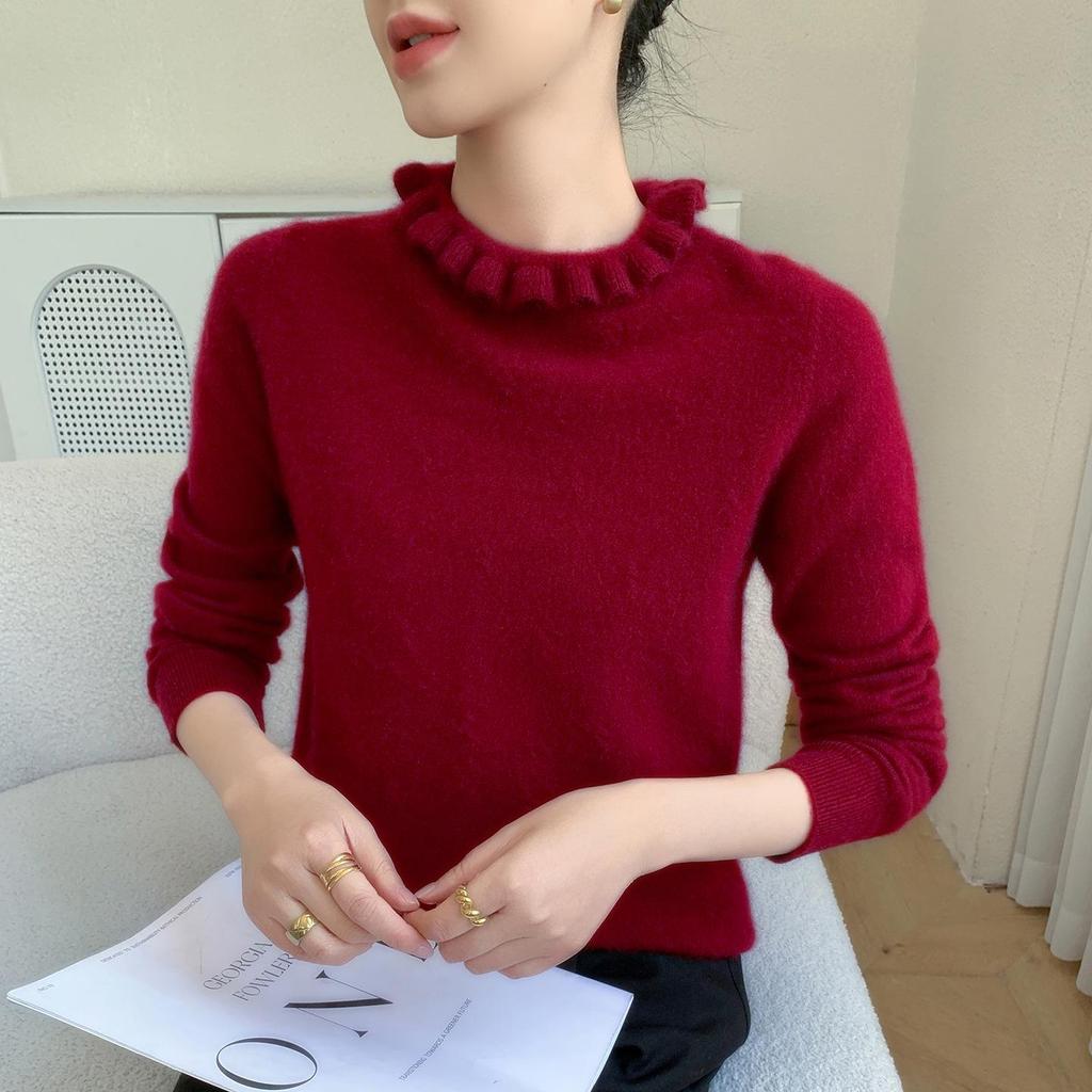 Soft Wood Ear Lace Cashmere Slim Fit Women's Sweater - Autumn/Winter 2025 Collection