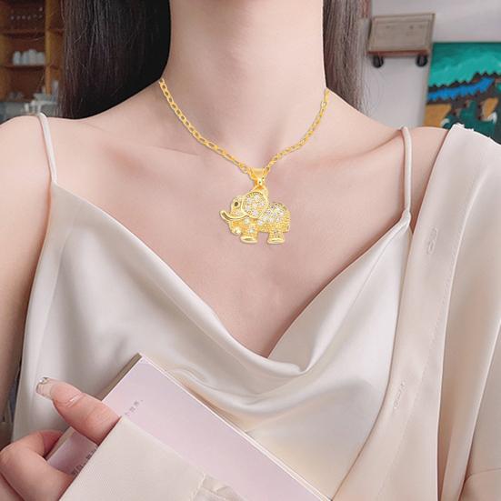 Elephant Necklace for Women Rhinestone Elephant Clavicle Chain Auspicious Animal Jewelry for Girlfriend Sister