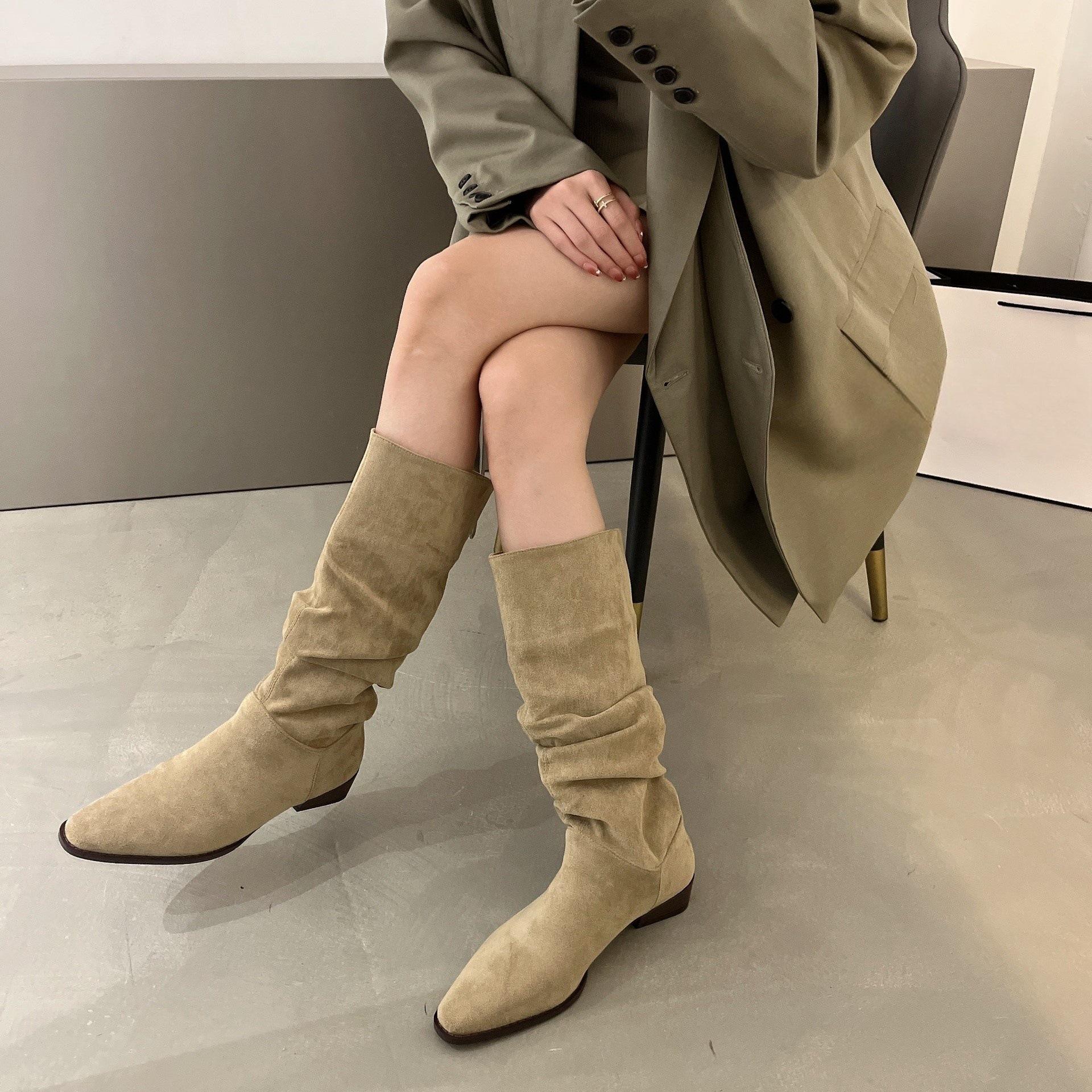 Ботинки Martin женские сапоги Niche Pile Knight Boots Chelsea Cowboy Boots Популярные классные ботинки Single Boots Длинные ботинки 35 хаки 2950₽