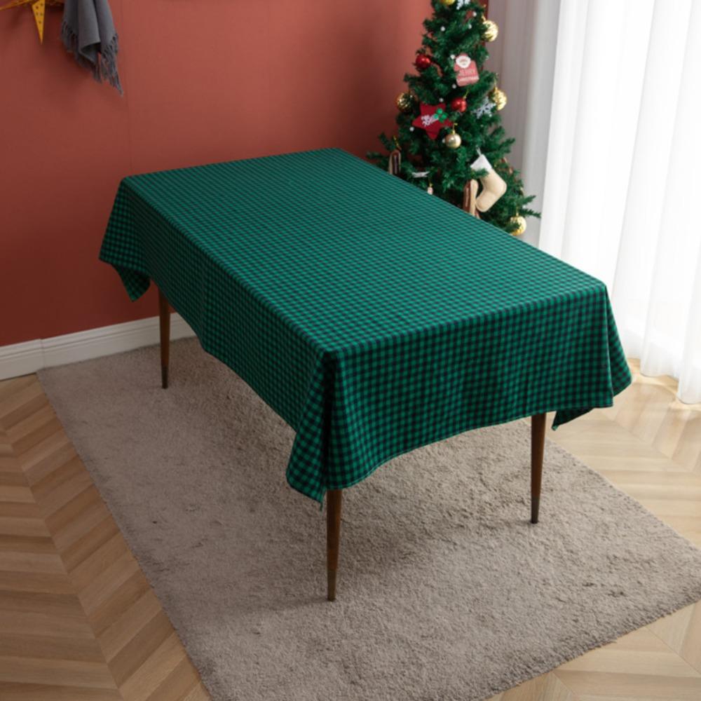 Christmas Party Tablecloth Nordic Rectangle Plaid Dining Table Cover Holiday Decor