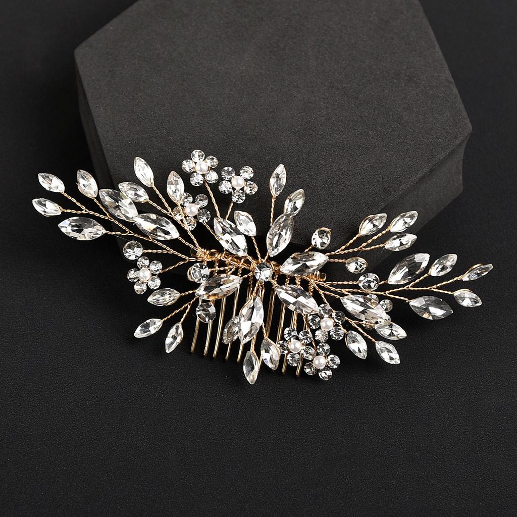 Malang New European and American Style Bridal Headdress Handmade Hair Accessories Inlaid Crystal Comb Wedding Photography