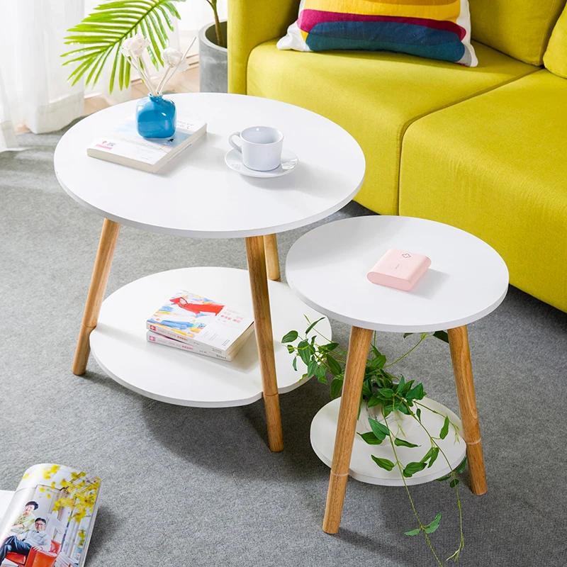Simple Modern Balcony Small Coffee Table Living Room Small Apartment Sofa Side Table Simple Home Bedroom Small Round Table WF102