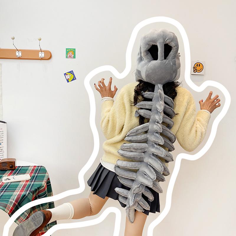 Chinese Dinosaur Park Skeleton Plush Headgear Toy - Funny Dino-themed Birthday Gift
