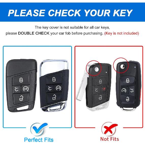Montague Key Fob Cover for Volkswagen with Keychain, Premium TPU Key Case Compatible with VW Tiguan Atlas Taos SEL Jetta GLI Passat Arteon Remote