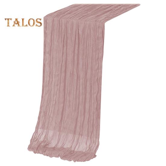 

Дорожка для стола на День благодарения, марлевая, в стиле бохо, плиссированная, однотонная, устойчивая к пятнам, многоразовая, для защиты стола, украшение, дорожка для банкета, выпускного вечера 90x180cm розовый