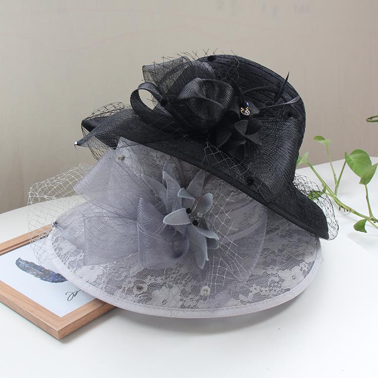 Elegant Lace Fisherman Hat for Women,  Breathable Sun Protection Bucket Hat, Vintage British Style with Mesh Floral Design