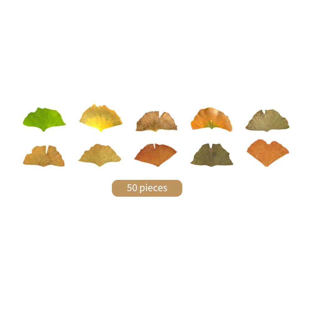 50 Pcs Kawaiii Leaves Washi Tape Scrapbooking Stickers Cute Sticker Rolls Self-adhesive DIY Decoration Stickers For Arts Crafts