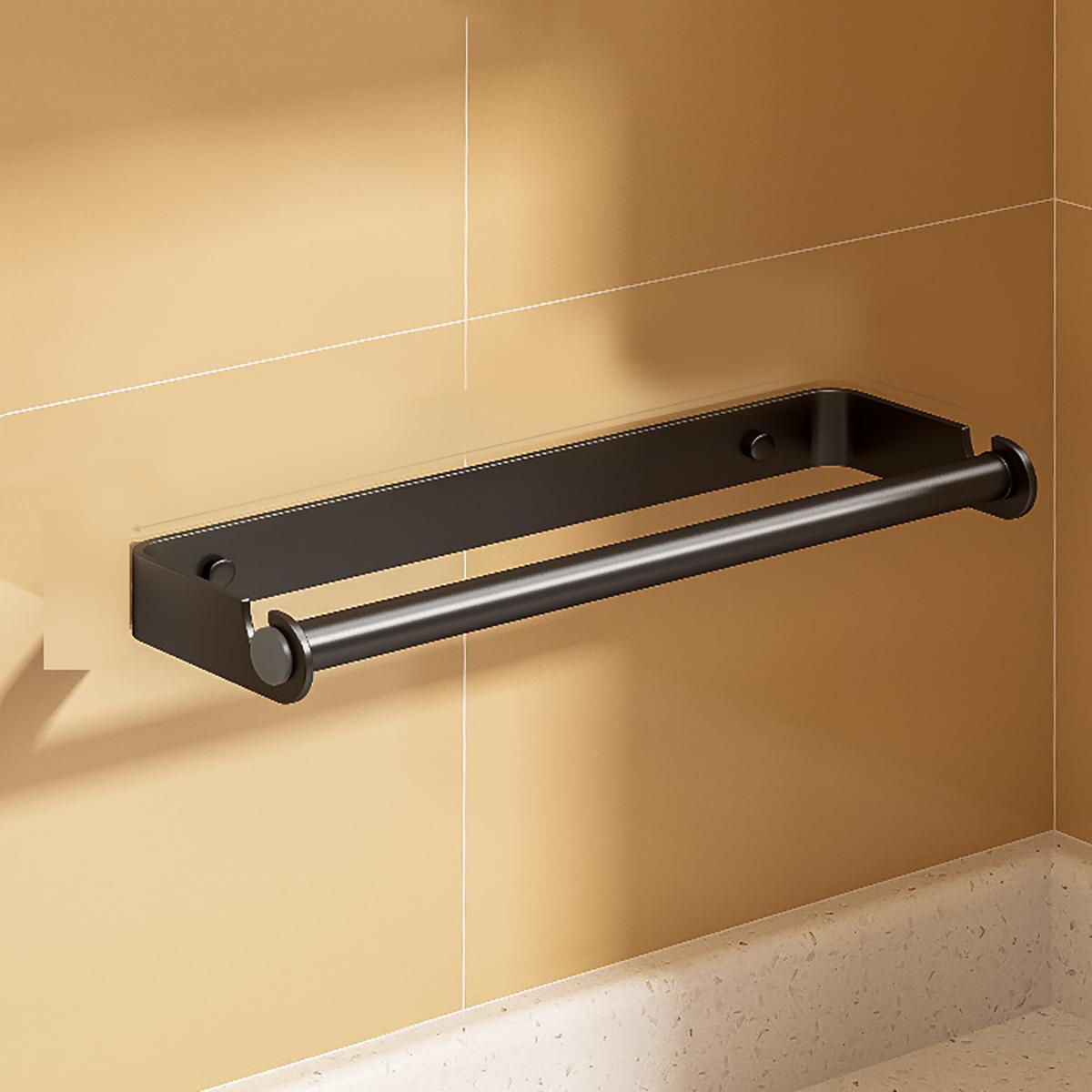 

Держатель для бумажных полотенец под шкафом из нержавеющей стали для кухонных полотенец, настенный вертикальный или горизонтальный держатель для пластиковой пленки чёрный