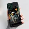 Custodia Per Nokia HMD Pulse Pro / HMD Pulse / HMD Pulse+ Custodia Estetica Gatto Carino Astronauta Nero Opaco Morbido TPU Cover Antiurto