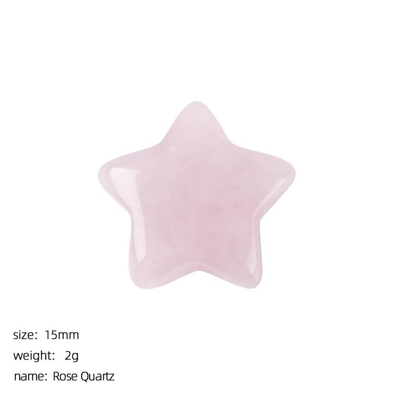 3Pcs Natural Stone Carved Five-pointed Star Figurine 15×15mm Polished Mini Crystal Star Ornament For Reiki Healing DIY Craft Jewelry Making