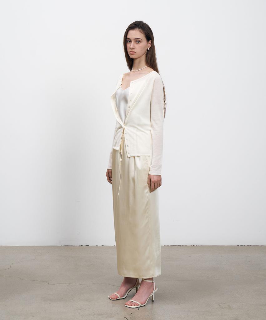 Rene J String Satin Long Skirt