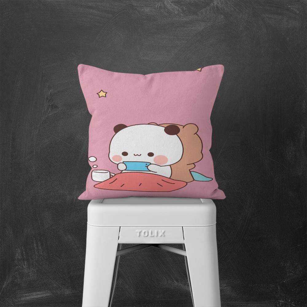 Cute Couple Pillowcase Bedroom Living Room Cute couple cat throw pillow Peach and Goma Family Sofa Car Home Decor Cushion cover