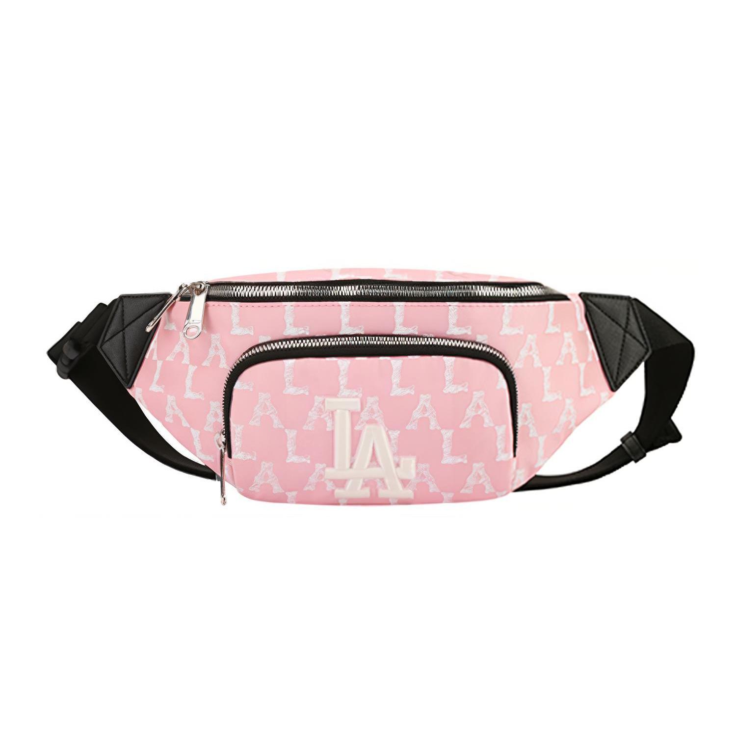 

New MLB Monogram Collection Polyester Fanny Pack Regular Unisex Cherry Blossom Pink 32BGCR111-07P 33.5*7*15CM