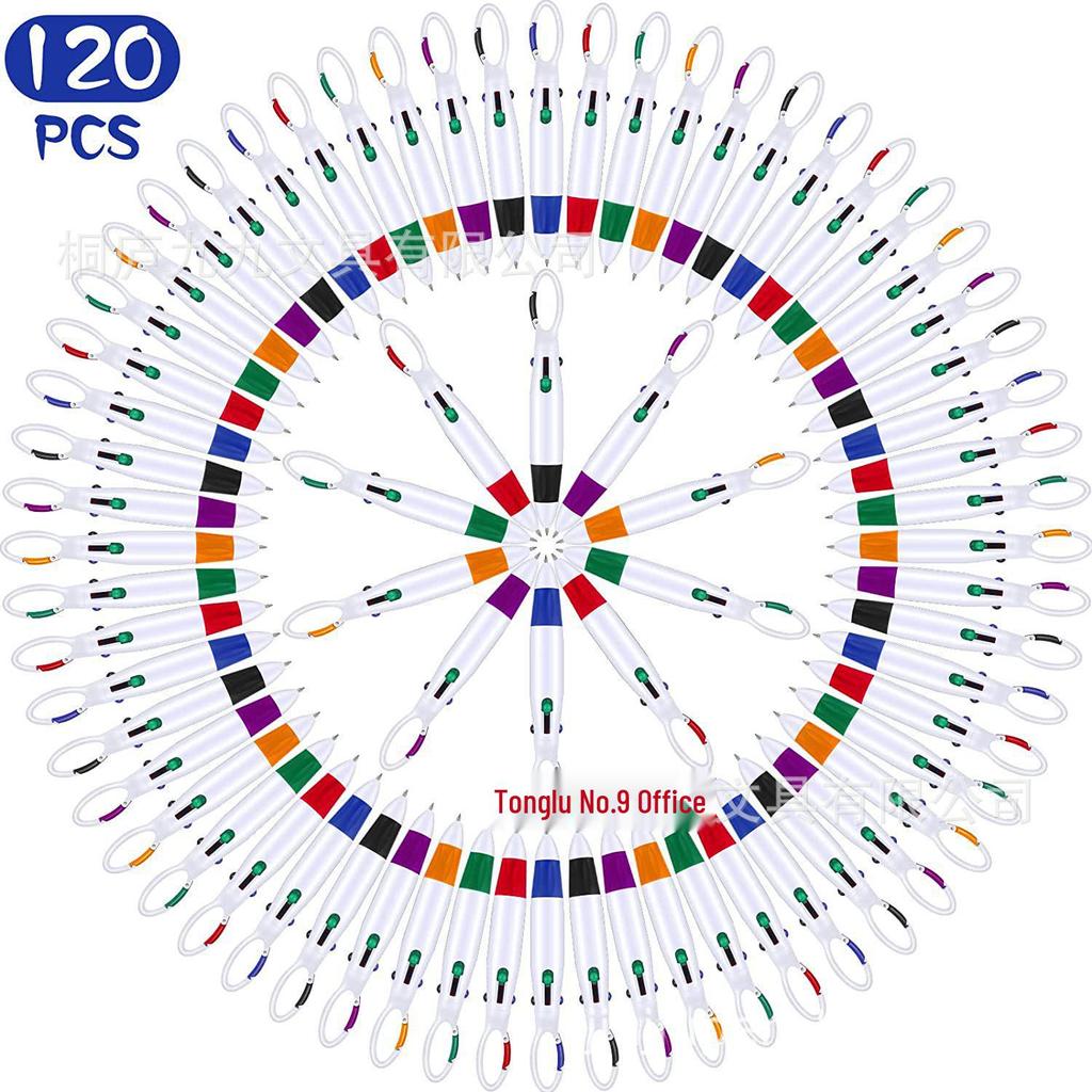 Four-Color Mountaineering Buckle Ballpoint Pen: Portable Pocket Pen with Custom Logo for Promotional Gifts.