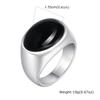 Vnox 15.5/17.5mm Chunky Oval Agate Stone Signet Rings for Men, Stainless Steel Fraternal Rings,Polished Comfort Wear Finger Band