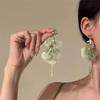 Organza-Blumenohrringe Quaste Modeschmuck Geschenk Lange Quastenohrringe Damen