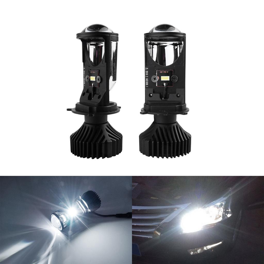 Y7D H4 Faro LED Super Brillante Coche H4 Mini Lente Proyector Bombilla 6000k 30000LM Haz Alto Bajo Ventilador Turbo Lámpara de Luz LED