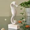 Mediteranean Style Home Decoration Accessories Wooden Crafts Starfish Conch Hippocampus Wood Carving Marine Living Room Decor