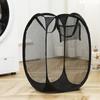 Foldable Mesh Laundry Basket Ventilated Collapsible Dirty Clothes Hamper Space Saving Storage Basket Portable Bathroom Organizer