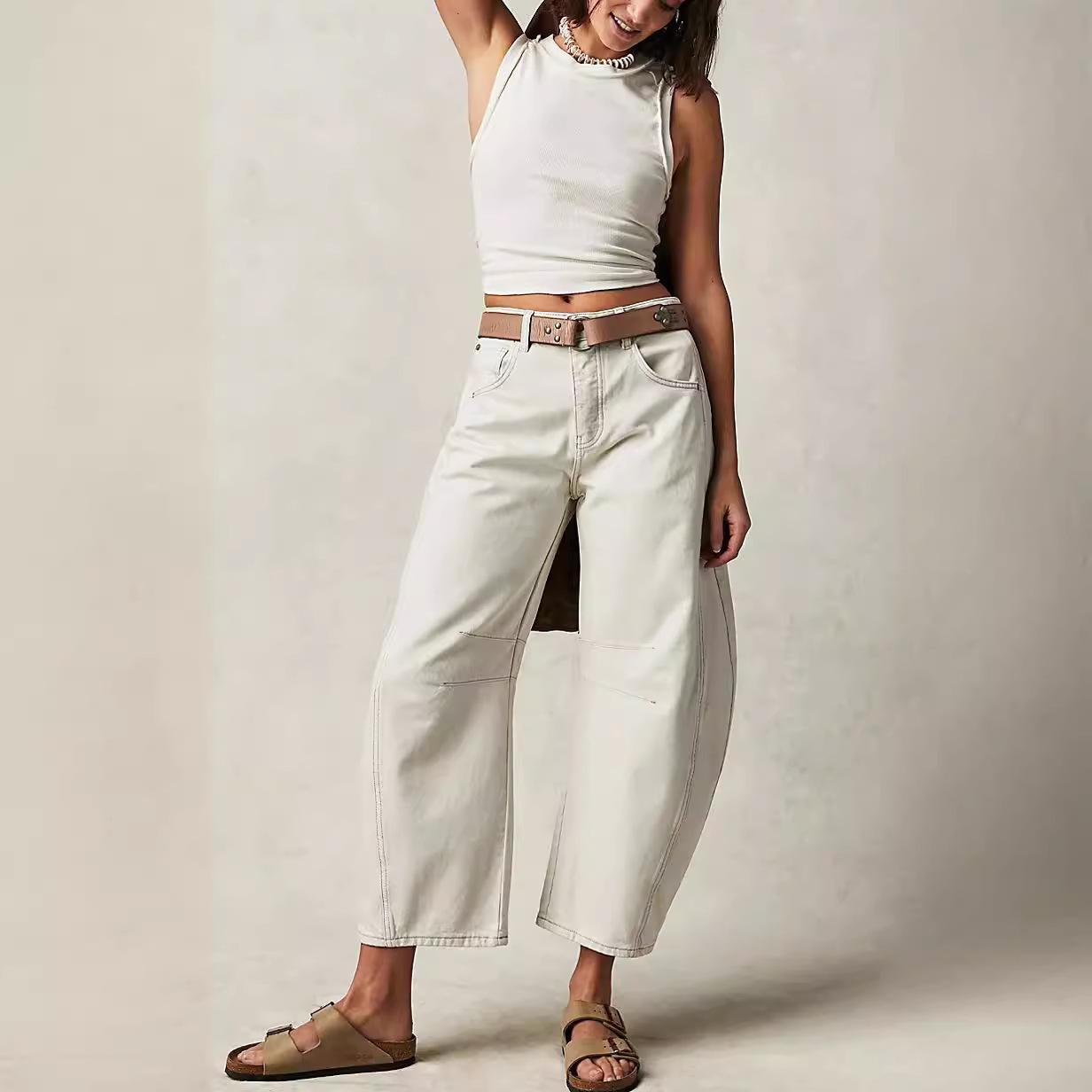 

Women s Wide Leg Loose Washed Denim Jeans S