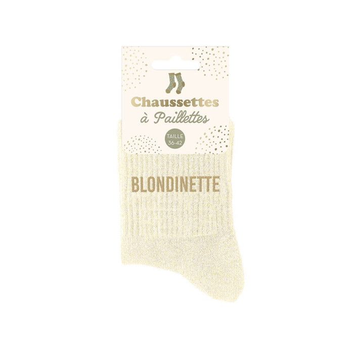 Chaussettes beiges paillettes 'blondinette'