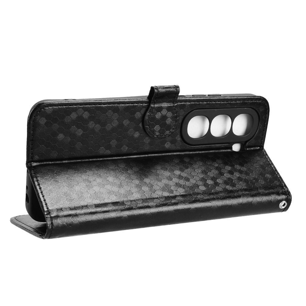 For itel A95 5G Wallet Case Dot Pattern Imprint PU Leather Phone Cover with Wrist Strap