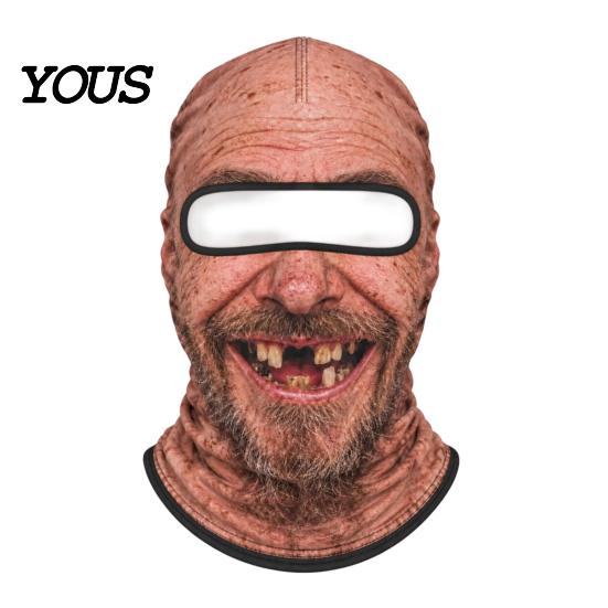Accessori Foto Evento di Gruppo Maschera da Sci Vecchio, Balaclava Facciale Divertente 3D Realistico, Copricapo Invernale Sportivo Novità con Copertura per il Collo per