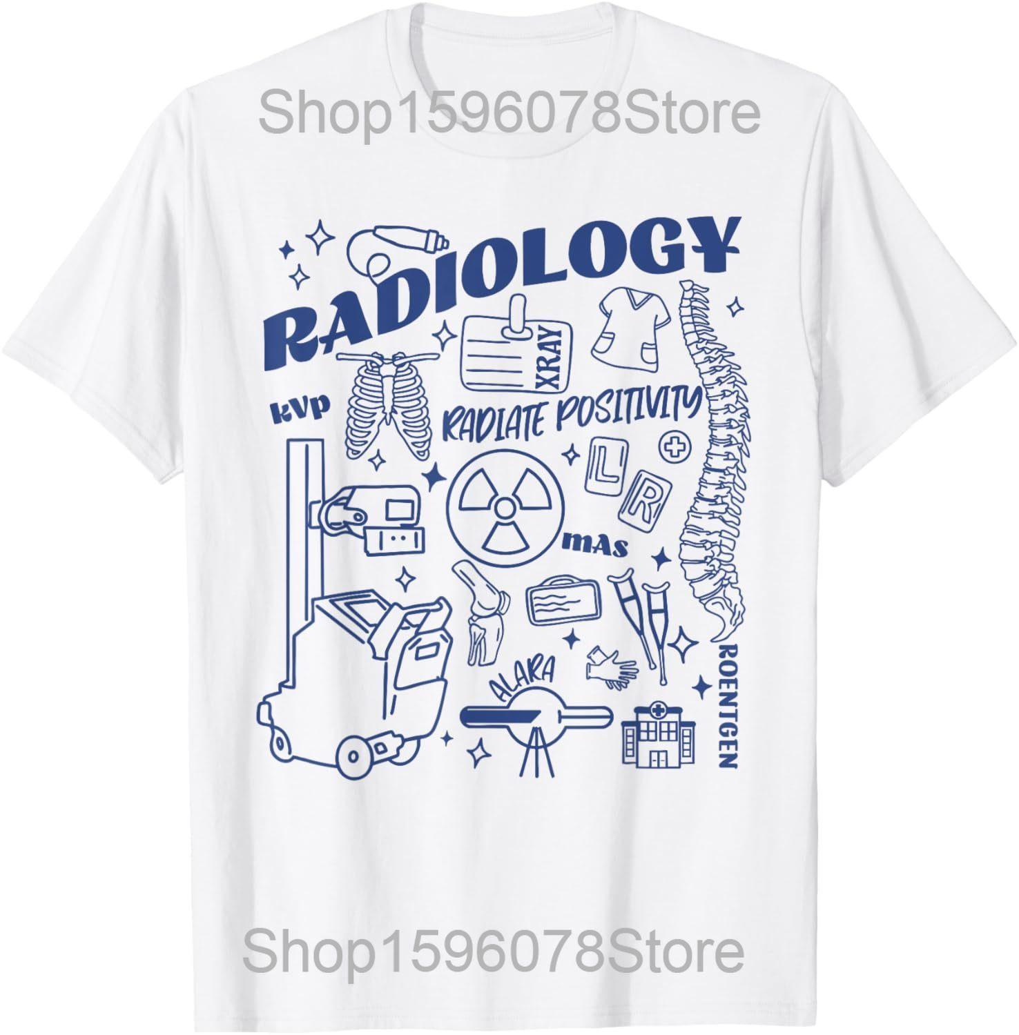 

Radiology Coquette Bow Xray Radiologic Technologist T Shirts Men Humor Streetwear Tee Shirt Short Sleeve Unisex Loose Clothing S