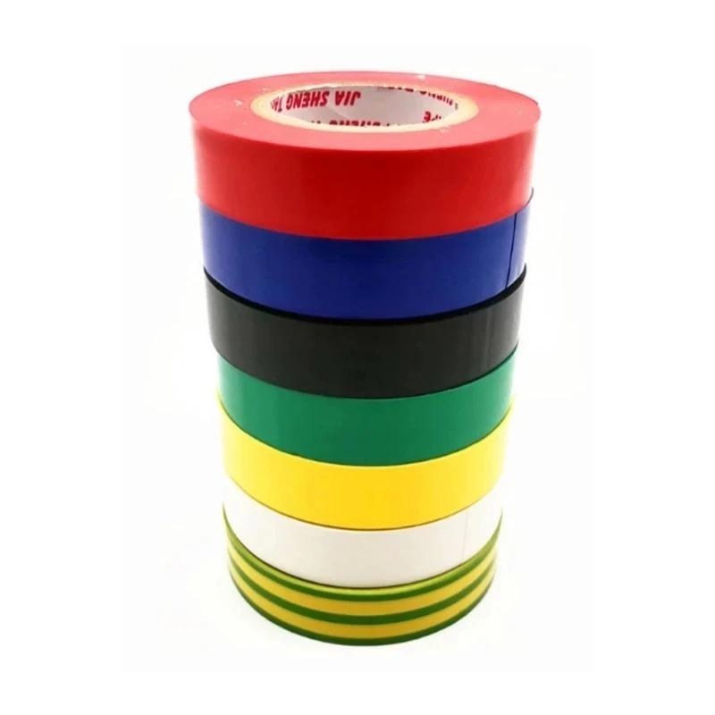 Color Insulating Electrical Tape PVC Wear-resistant Flame Retardant Lead-free Waterproof Eletrician Black Red Blue GreenPinstriping Tape 3