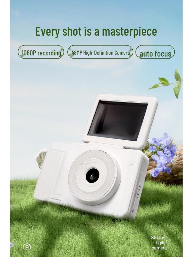 Přenosný retro HD fotoaparát s výklopným displejem - Nabízí selfie, nahrávání videa a mobilní přenos