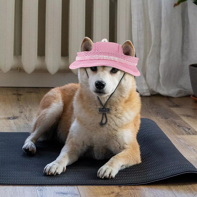 Haustierhut Atmungsaktiver Sonnenschutz Katzenhut Schleife Prinzessinnen-Stil Ohrloch Hundekappe Für Katzen Und Hunde