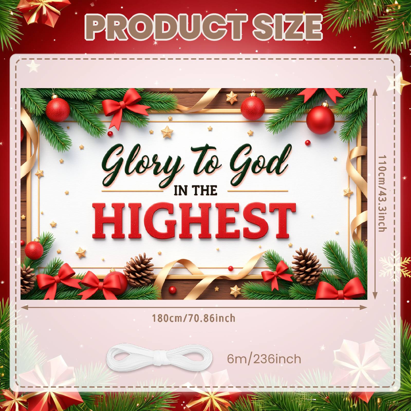 Worship Background Gold Star Accent Glory Backdrop Xmas Worship Background Festive Pattern Religious Christmas Display