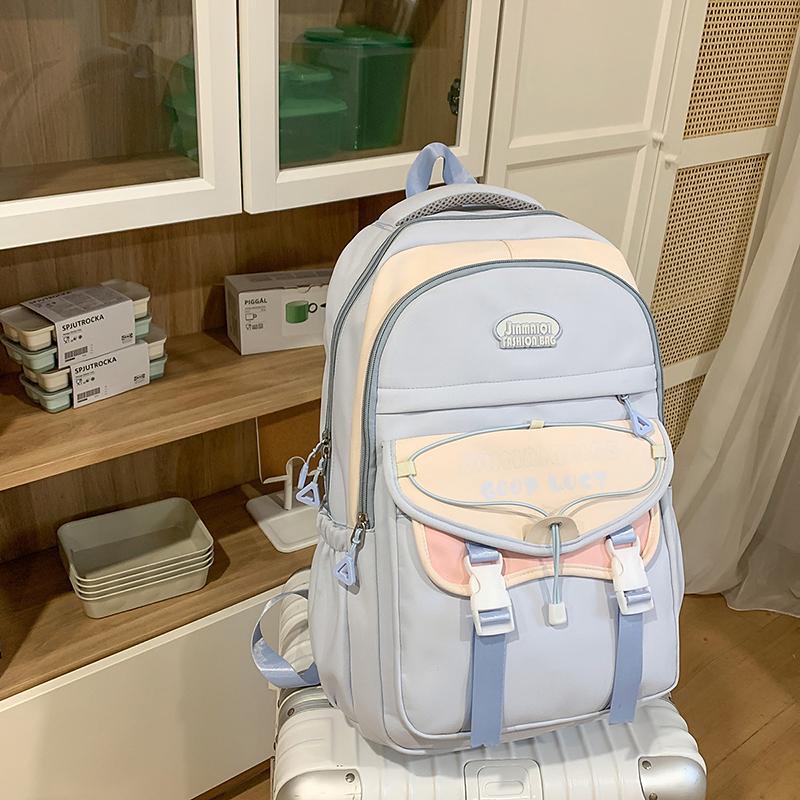 

Детский цветной школьный рюкзак Женский легкий рюкзак большой вместимости синий