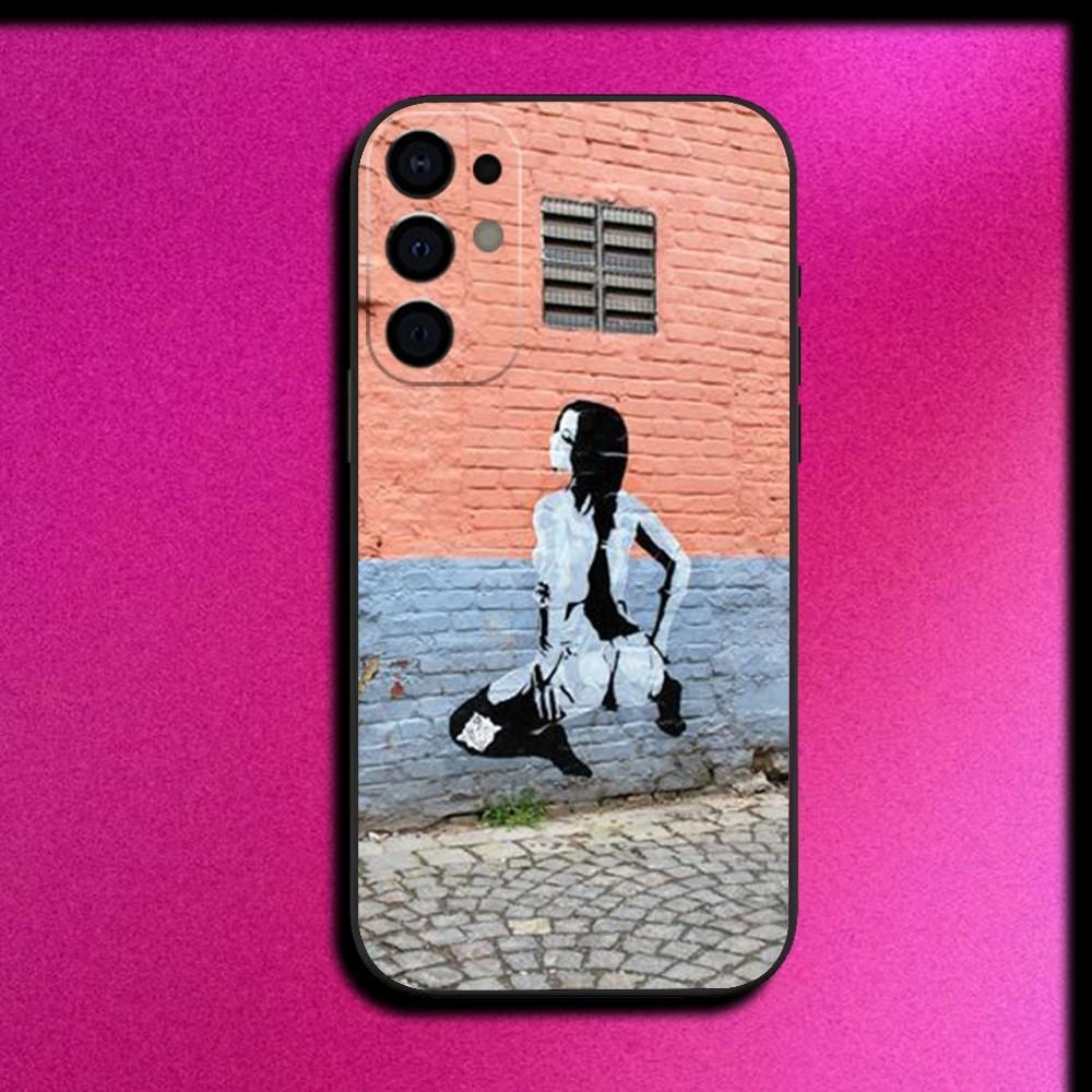 Street Art Banksy Graffiti Phone Case For Samsung S25,S24,S21,S22,S23,S30,Ultra,S20,Plus,Fe,Lite,Note,10,9,5G Black Cover