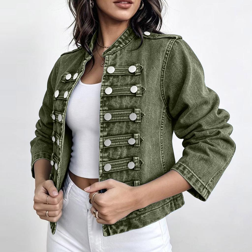 Women's Casual Long Sleeve Denim Jacket for Everyday Wear