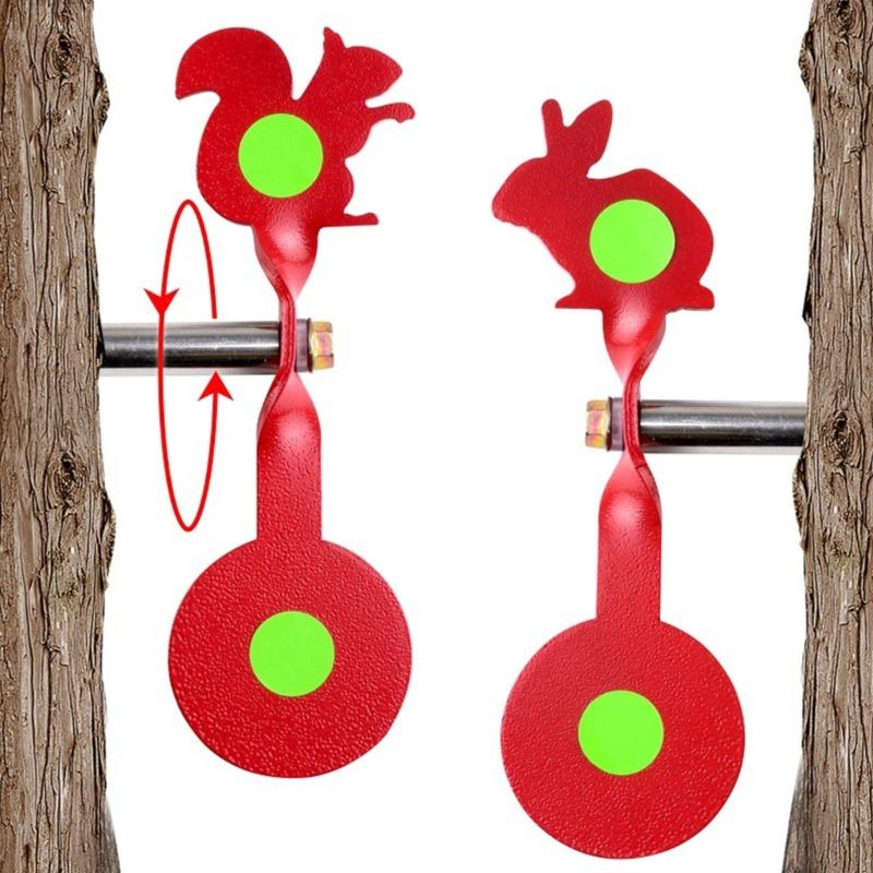 Thick Bidirectional Rotating Targets, 360-Degree Rotating Steel Targets Outdoor Catapults Practice Aiming Targets